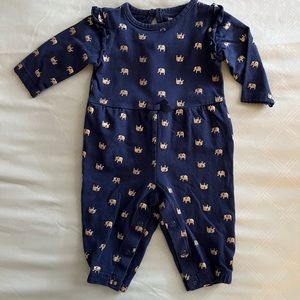 Baby Girl’s Carter’s Romper with Gold Elephants